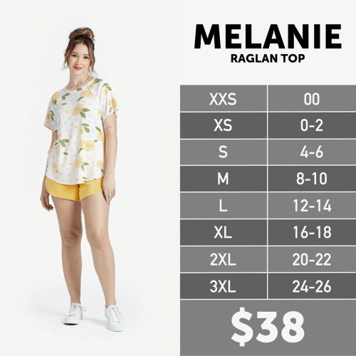 Melanie Size Chart